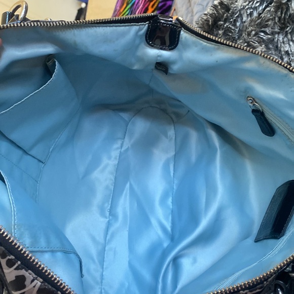 Coach Madison Sophia Ocelot Leopard Satchel Patent Leather Trim - Picture 14 of 16